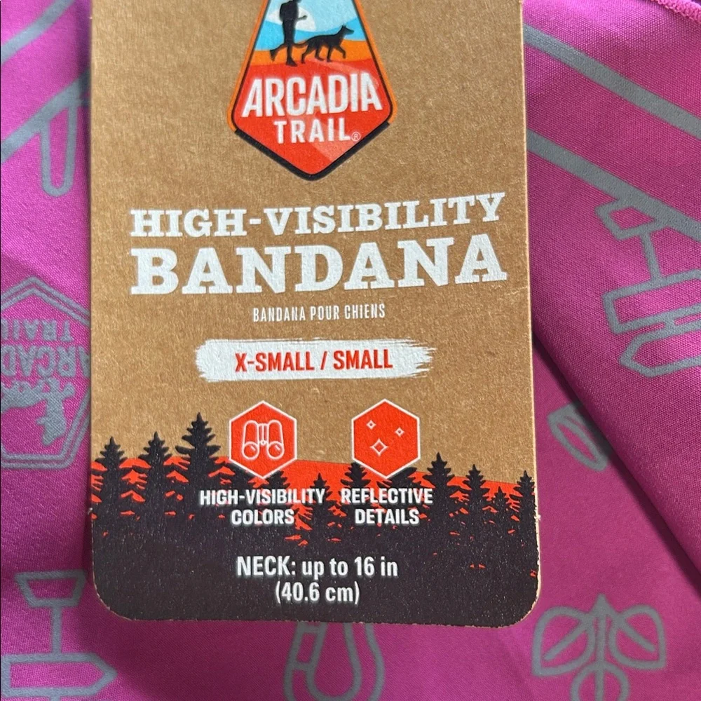 New Arcadia Trail Icons high Visibility Dog Bandana XS/S